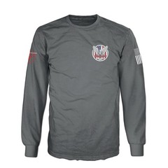 Winchester Men’s Long Sleeve Graphic Tee USA Flag Eagle Charcoal Gray 3X