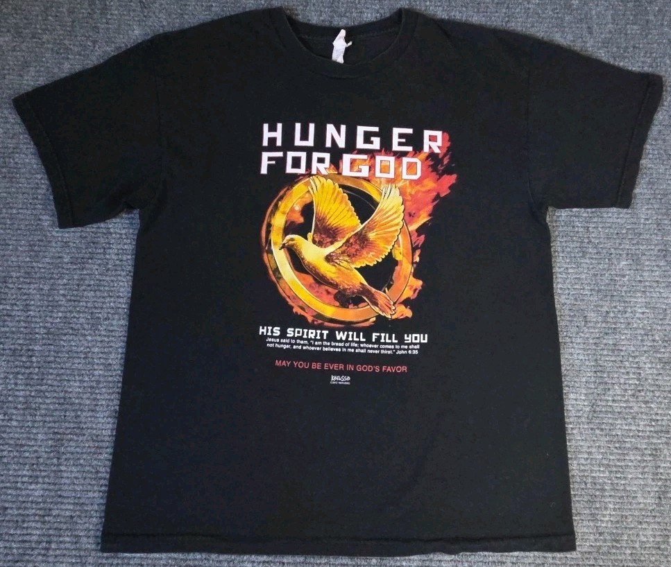 Delta Hunger For God His Spirit Will Fill You 2012 Jesus Bible T-Shirt Size LG