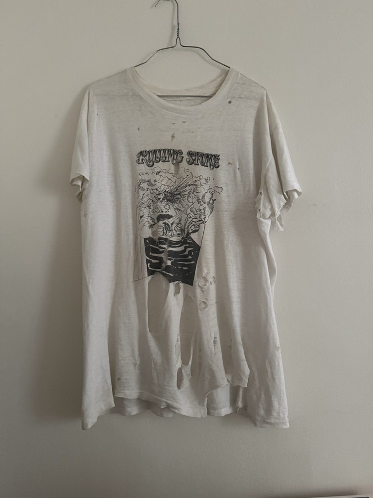 Vintage Ralph Steadman Rolling Stone 1972 Thrashed Faded Distressed Shirt Large