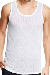 12 MENS WHITE SUMMER MESH VEST MEN SPORTS GYM DAILY VESTS 100% COTTON S -2xl