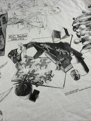 Vintage MC Escher T Shirt Andazia All Over Print Art 90’s Single Stitch White XL
