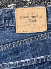 ABERCROMBIE & FITCH Men”s Jeans Classic Straight Distressed Worn Washed 33×32