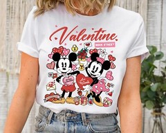 Vintage Mickey Minnie Disney Valentine on Main Street Unisex Shirt 800986