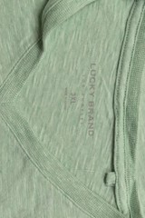 Lucky Brand Men’s V Neck T Shirt Short Sleeve Green Linen Blend Size 3XL NEW