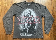 Evil Vice T-Shirt Mens Size Medium Long Sleeve Double Sided USA Made Faded