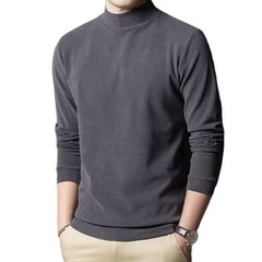 For All-Day-Comfort Men’s Stylish Half Turtleneck Sweater Mock Neck Design