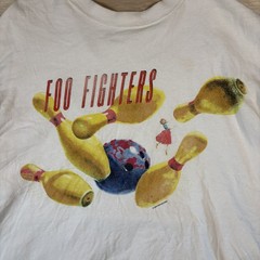 Abercrombie & Fitch Foo Fighters White T-Shirt Adult XL Oversized cropped