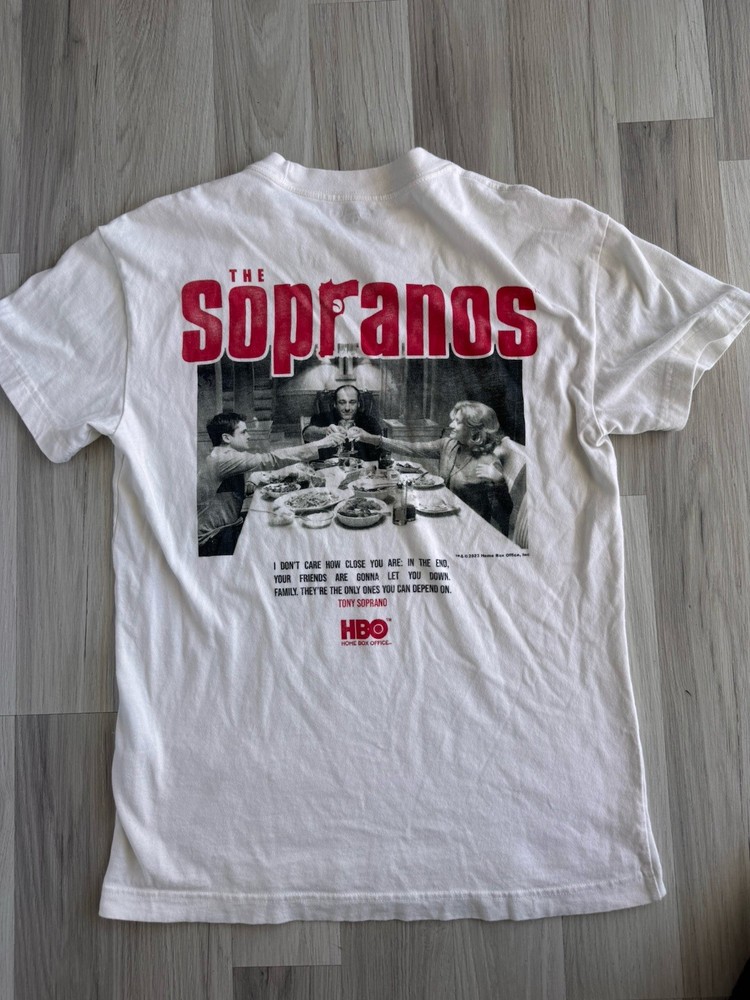 RARE! Abercrombie Fitch HBO The Sopranos L Gangster Mafia Family White T-Shirt
