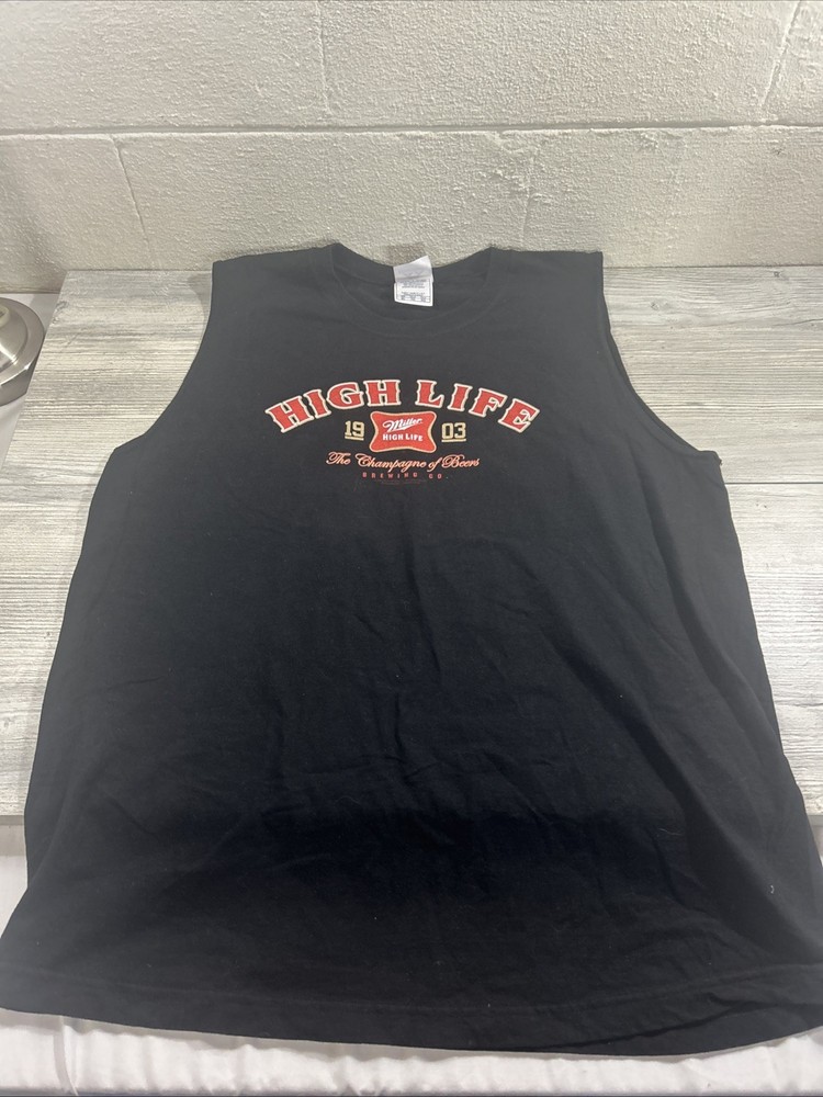 Miller High Life Cut Off T Shirt Size XL AAA Tag USA Vintage