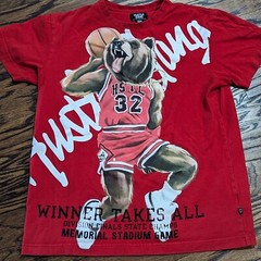 Hustle Gang Bear Jordyn T SHIRT (Small) Red Basketball Winner Takes All Hip Hop