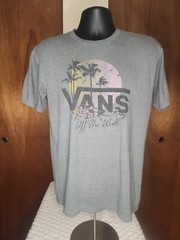Vans Men’s Gray T Shirt Size Medium Skateboarding Casual Comfort Logo Pullover
