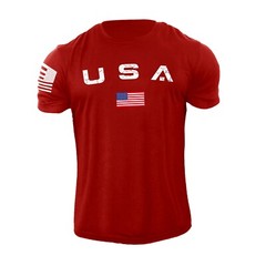 New Men’s Casual USA Flag T Shirt American Patriotic 100% Cotton Plus Size L-6XL