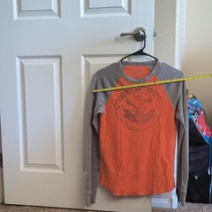 American Eagle Outfitters Men’s Thermal Raglan Graphic Logo T-Shirt M Orange