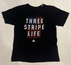 Adidas Go-To Tee Shirt Three Stripe Life Mens M Black USA American Flag