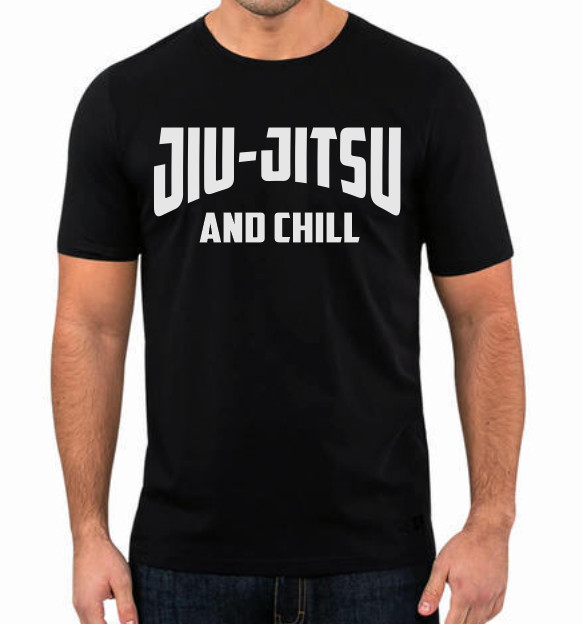 Jiu Jitsu and Chill Gracie Brazilian MMA Fighter T shirt tee BJJ