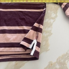 BDG Men’s T shirt Size Medium Long Sleeve Striped Knit Cotton Purple Pink White