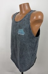 Hawaiian Lava Dyed Tank Top Mens Large Acid Wash Faded Black Surfer Maui Hawaii