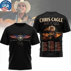 Chris Cagle Play It Loud 25Th Anniversary Tour 2026 T-Shirt Two Sided Reprint