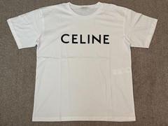 CELINE Loose Tee Shirt in Cotton Jersey ecru sz M