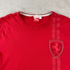 Puma X Scuderia Ferrari T Shirt Men 2XL Rosso Corsa Big Shield Long Sleeve NWOT