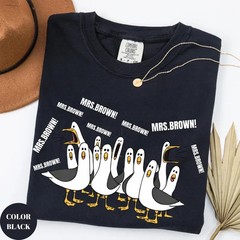 Custom Name Teacher Shirt Personalized Funny Seagull Back To School Graphic Tee