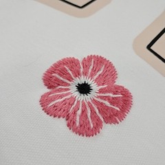 Brain Love You Embroidered Flowers Oversized Heavyweight White Jersey T-Shirt XL