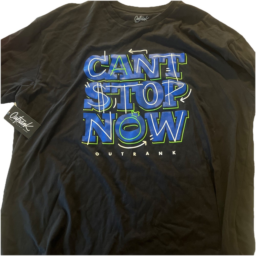 Outrank Brand T-shirt (Black) Can’t Stop Now 2xL