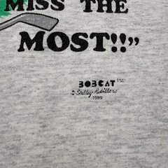Vintage 1989 Bobcat Golf I Miss My Balls Funny Cartoon Graphic T-Shirt USA – XL