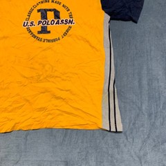 U.S. Polo Assn T-Shirt Mens Medium Yellow Navy Graphic Print Casual Crew Neck
