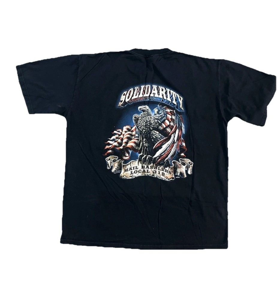 Vintage Union Line USPS Tshirt 2XL Postal Service Mail Carrier Bald Eagle & Flag