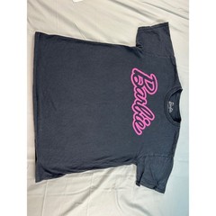 Barbie Movie Graphic T-Shirt Mens Large Black Pink Script Logo Cotton Crewneck
