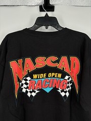 Vintage 90s Nascar Wide Open Racing Cars Neon Graphic Double Sided Made In USA