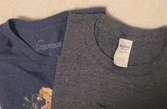 Coppertone 2 Baby Iconic Dog&Girl Shirt Sz Lg 1-Blue,1-Gray Beach Graphic USA