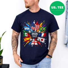 World Soccer 2026 Shirt, 2026 Cup USA Canada Mexico Adults Tshirt,Soccer Fan Tee