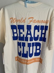 NWT L Duvin World Famous Beach Club T-shirt Summer Tropical Resort Unisex Large