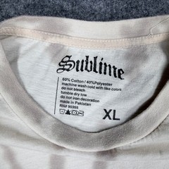 Sublime Sun Floral Tie Dye Graphic T-Shirt XL Tan White Band Tee RN 90355