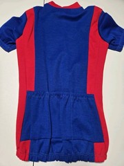 Vintage 80s L Blue Red CYCLING RACING JERSEY SHIRT Made In Italy Acrylic