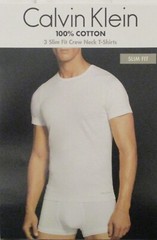 3 CALVIN KLEIN SLIM FIT BLACK WHITE CREWS S M L XL COTTON T-SHIRTS UNDERSHIRTS