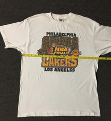 Vtg 2001 Lakers NBA Finals Shirt L Basketball Kobe Shaq Champion 76ers Y2K 90s