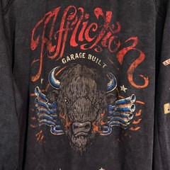 Affliction Thermal Shirt Mens 4X Dakota Hills Reversible Tee Live Fast Y2K NEW