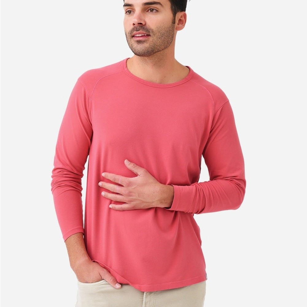 Peter Millar Crown Jersey Long Sleeve Crew Shirt Mens Medium LavaWash PimaCotton