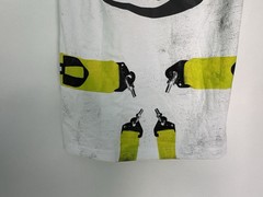 Puma A$Ap Rocky Distressed Seat Belt Graphic White Lime Green T Shirt SAMPLE XXS