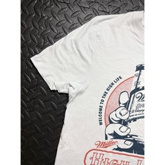 Miller High Life Beer Graphic T-Shirt Mens Small Cream Mad Engine Milwaukee USA