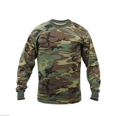 Rothco Woodland Camo MENS Long Sleeve TShirt ARMY SIZES S M L XL 2X 3X 4X 5X