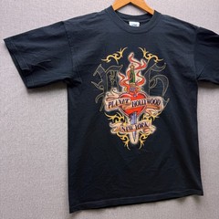 Vtg Y2K Planet Hollywood T Shirt Mens M New York Ink Tattoo Heart Knife Gtaphic