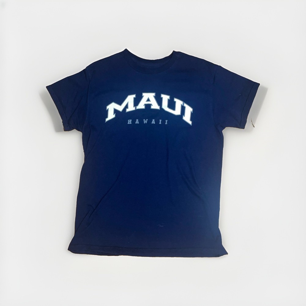 Maui Hawaii T-shirt Classic Letters Logo Tourism Travel Destination Tee, Medium