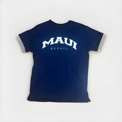 Maui Hawaii T-shirt Classic Letters Logo Tourism Travel Destination Tee, Medium