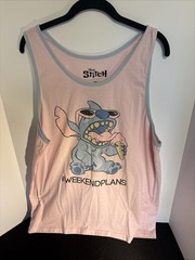 Stitch Disney Tank Top Pink Unisex Size XLarge “#Weekend Plans” Icecream