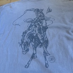 Vtg 90s Marlboro Country Store Cowboy Horse Western Rodeo Pocket T Shirt XL Fade