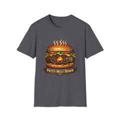 Unisex Softstyle T-Shirt Steampunk Burger Cutaway Furnace Gears Food Humor